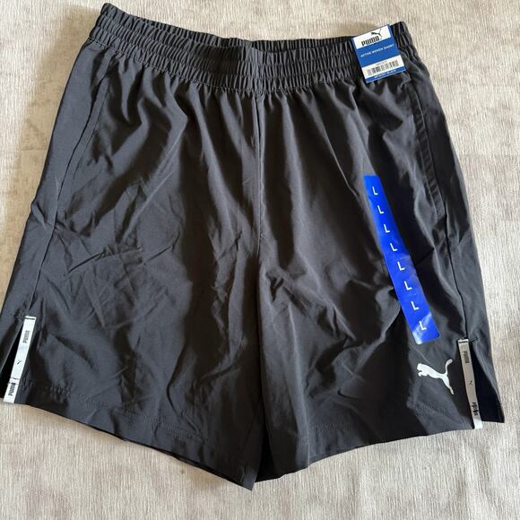 NEW Men's (L) Puma Black Woven Active Shorts Size: Large 7" Inseam - Picture 1 of 5